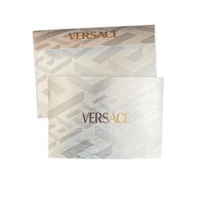 Versace Silver Gray and Gold 5x7 Happy Holidays Shiny Postcard